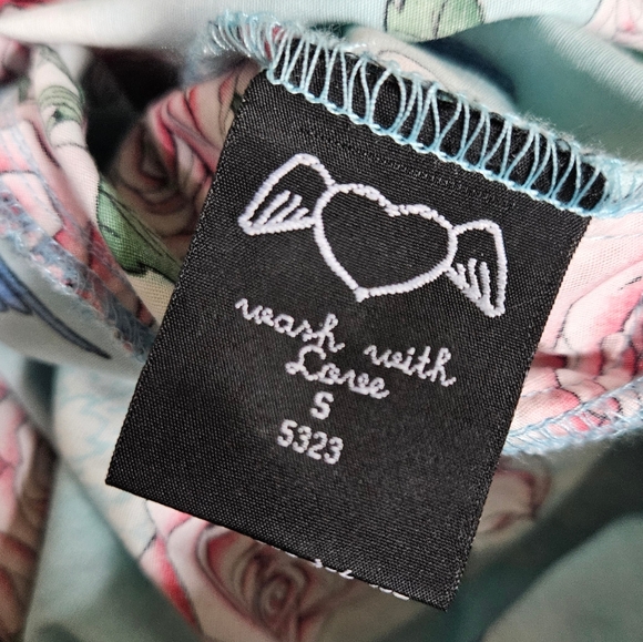 Hell Bunny Vixen Retro A-Line Bird Floral Lacey Skirt 50's - Picture 4 of 7